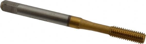 Accupro - #10-32 UNF H5 Thread Limit Bottoming Thread Forming Tap - Powdered Metal High Speed Steel, TiN Finish, 2-3/8" OAL - Exact Tooling