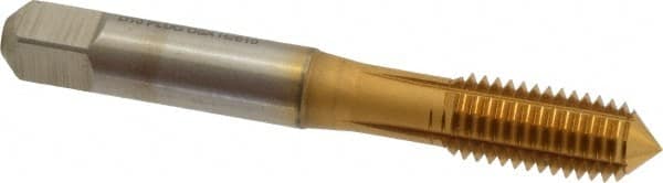 Accupro - M10x1.50 Metric Coarse D10 Thread Limit Plug Thread Forming Tap - Powdered Metal High Speed Steel, TiN Finish, 2-15/16" OAL - Exact Tooling