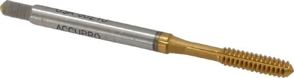 Accupro - #6-32 UNC H5 Thread Limit Plug Thread Forming Tap - Powdered Metal High Speed Steel, TiN Finish, 2" OAL - Exact Tooling