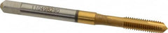 Accupro - M5x0.80 Metric Coarse, 3 Flute, TiN Finish, Powdered Metal Spiral Point Tap - Plug Chamfer, Right Hand Thread, 2-3/8" OAL, 6H Class of Fit - Exact Tooling