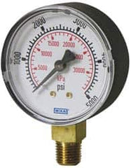 Wika - 2-1/2" Dial, 1/4 Thread, 30-0-100 Scale Range, Pressure Gauge - Lower Connection Mount, Accurate to 3-2-3% of Scale - Exact Tooling