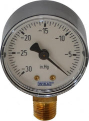 Wika - 2" Dial, 1/4 Thread, 30-0 Scale Range, Pressure Gauge - Lower Connection Mount, Accurate to 3-2-3% of Scale - Exact Tooling