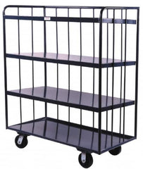 Durham - 2,000 Lb Capacity, Steel Open Portable Shelf Truck - 48" Wide x 61" High - Exact Tooling