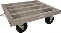 PRO-SOURCE - 2,000 Lb Capacity Aluminum Welded Aluminum Dolly - 28" Long x 24" Wide x 10" High, 6" Wheels - Exact Tooling