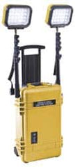 Pelican Products, Inc. - 12 Volt, 48 Watt, Electric, LED Portable Floor Work Light - 13.78" Cord, 2 Heads, 500 & 6,000 Lumens, 22" Long x 13.81" Wide x 9" High - Exact Tooling