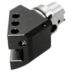 Iscar - Left Hand Cut, HSK63A Modular Connection, Square Shank Lathe Modular Clamping Unit - Through Coolant - Exact Tooling