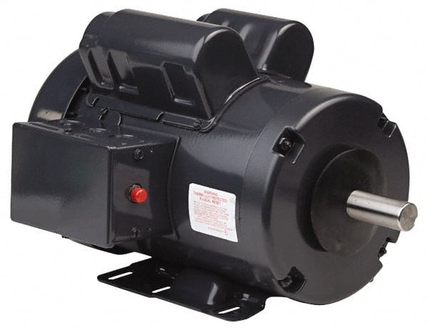 US Motors - 3/4 hp, TEFC Enclosure, No Thermal Protection, 1,140 RPM, 115/208-230 Volt, 60 Hz, Single Phase Capacitor Start-Cap Run Motor - Size 56H Frame, Rigid Base Mount, 1 Speed, Ball Bearings, 10.05 Full Load Amps, B Class Insulation, Reversible - Exact Tooling