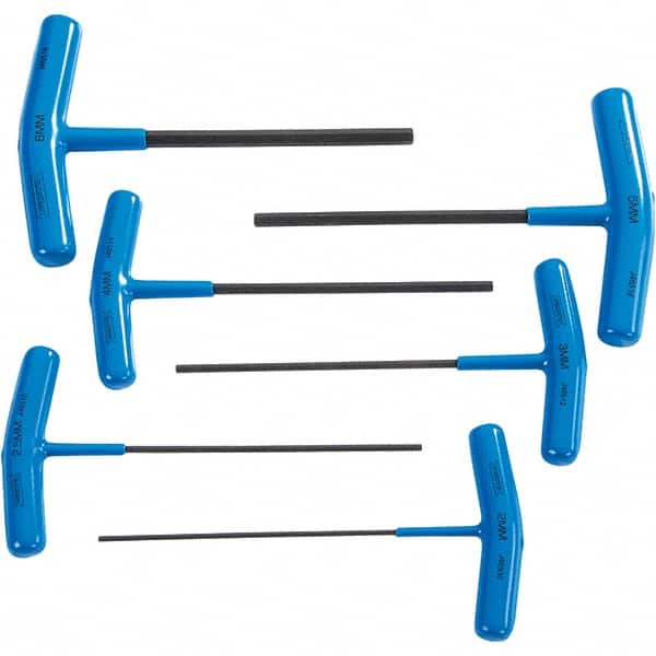 Proto - Hex Key Sets - 6PC 2-6MM T HNDL HEX KEY WRENCH SET - Exact Tooling