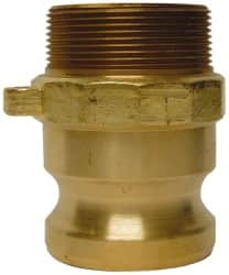 EVER-TITE Coupling Products - 2-1/2" Brass Cam & Groove Suction & Discharge Hose Male Adapter Male NPT Thread - Part F, 2-1/2" Thread, 250 Max psi - Exact Tooling