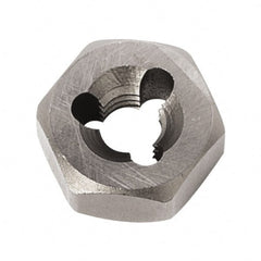Union Butterfield - 1/4-28 UNF Thread, 19/32" Hex, Right Hand Thread, Hex Rethreading Die - Chromium Steel, 1/2" Thick, Series 2025 - Exact Tooling