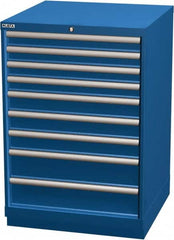 LISTA - 9 Drawer, Modular Storage Cabinet - Steel, 28-1/4" Wide x 28-1/2" Deep x 41-3/4" High, Blue - Exact Tooling