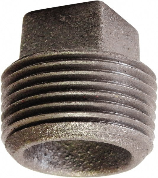 Made in USA - Size 3", Class 125, Cast Iron Black Pipe Square Plug - 175 psi, FPT End Connection - Exact Tooling