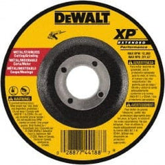 DeWALT - 24 Grit, 6" Wheel Diam, 1/8" Wheel Thickness, 7/8" Arbor Hole, Type 27 Depressed Center Wheel - Zirconia Alumina, Resinoid Bond, 10,100 Max RPM, Compatible with Angle Grinder - Exact Tooling