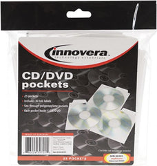 innovera - 25 Piece Clear CD/DVD Pockets - 5" High x 5" Wide - Exact Tooling