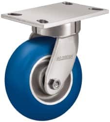 Albion - 6" Diam x 2" Wide x 7-1/4" OAH Top Plate Mount Swivel Caster - Neoprene, 700 Lb Capacity, Precision Sealed Bearing, 4 x 4-1/2" Plate - Exact Tooling