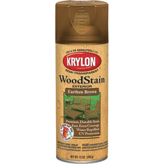 Krylon - 0.5 Qt Aerosol Can Earth Brown Wood Stain - Oil-Based, Semi-Transparent - Exact Tooling