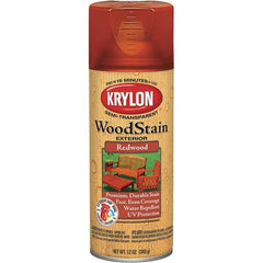 Krylon - 0.5 Qt Aerosol Can Redwood Wood Stain - Oil-Based, Semi-Transparent - Exact Tooling