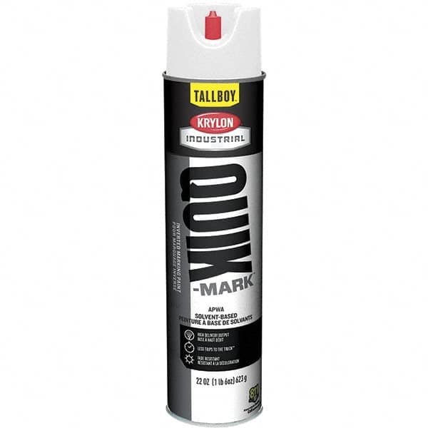 Krylon - 25 fl oz White Marking Paint - 35 to 71 Sq Ft Coverage, Solvent-Based Formula - Exact Tooling