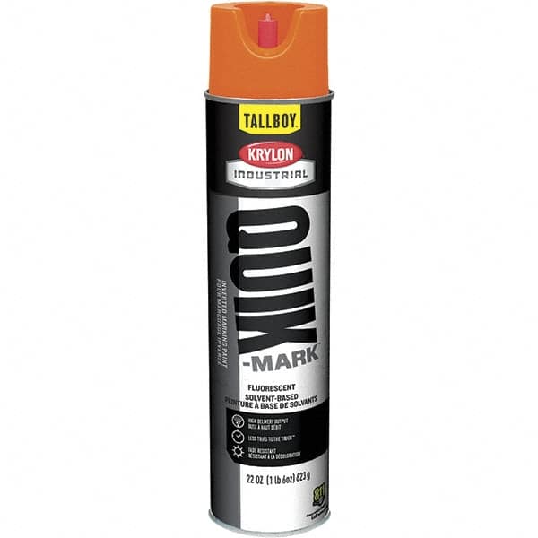 Krylon - 25 fl oz Orange Marking Paint - 35 to 71 Sq Ft Coverage, Solvent-Based Formula - Exact Tooling