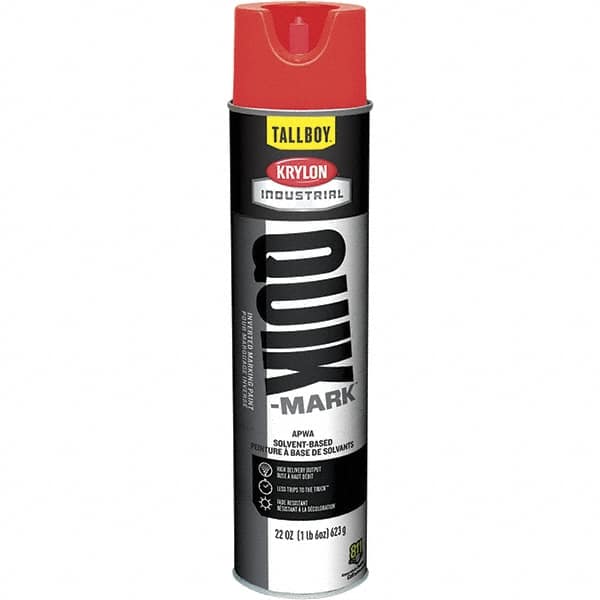 Krylon - 25 fl oz Red Marking Paint - 35 to 71 Sq Ft Coverage, Solvent-Based Formula - Exact Tooling