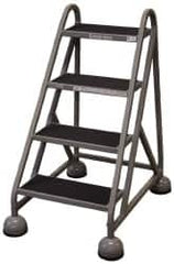 Cotterman - 42" 4 Step MasterStep Rolling Office Ladder - Assembled, 450 Lb Capacity, 36" Platform Height, 26" Base Width x 39" Base Depth, Rubber Matted - Exact Tooling