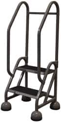 Cotterman - 23" 2 Step MasterStep Rolling Office Ladder - Assembled, 450 Lb Capacity, 18" Platform Height, 22" Base Width x 26" Base Depth, Rubber Matted - Exact Tooling