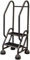 Cotterman - 23" 2 Step MasterStep Rolling Office Ladder - Assembled, 450 Lb Capacity, 18" Platform Height, 22" Base Width x 26" Base Depth, Rubber Matted - Exact Tooling