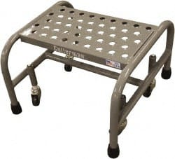 Cotterman - 12" 1 Step Rolling Warehouse Ladder - Assembled, 450 Lb Capacity, 12" Platform Height, 18" Base Width x 19" Base Depth, Perforated Tread - Exact Tooling