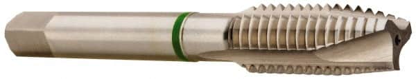 Accupro - #10-24, 3 Flute, Bright Finish, Vanadium High Speed Steel Spiral Point Tap - Plug Chamfer, Right Hand Thread, 2-3/8" OAL, 16mm Thread Length, 4.928mm Shank Diam, 2B/3B Class of Fit - Exact Tooling