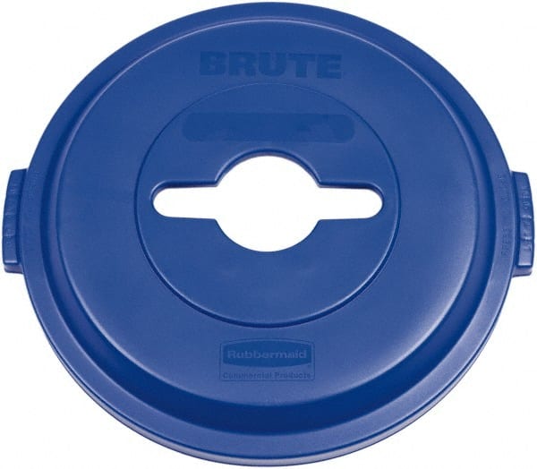 Rubbermaid - Round Lid for Use with 32 Gal Round Recycle Containers - Blue, Plastic, For 2632 Brute Trash Cans - Exact Tooling