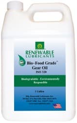 Renewable Lubricants - 1 Gal Bottle, Mineral Gear Oil - 24°F to 518°F, 252 St Viscosity at 40°C, 34 St Viscosity at 100°C, ISO 320 - Exact Tooling