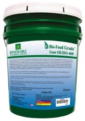 Renewable Lubricants - 5 Gal Pail, Mineral Gear Oil - 23°F to 250°F, 382 St Viscosity at 40°C, 49 St Viscosity at 100°C, ISO 460 - Exact Tooling