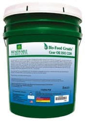 Renewable Lubricants - 5 Gal Pail, Mineral Gear Oil - 10°F to 250°F, 166 St Viscosity at 40°C, 24.1 St Viscosity at 100°C, ISO 220 - Exact Tooling