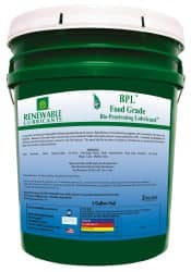 Renewable Lubricants - 5 Gal Pail Thin Oily Film Penetrant/Lubricant - 0°F to 280°F, Food Grade - Exact Tooling