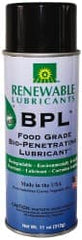 Renewable Lubricants - 11 oz Aerosol Thin Oily Film Penetrant/Lubricant - 0°F to 280°F, Food Grade - Exact Tooling