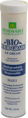 Renewable Lubricants - 14 oz Cartridge Biobased Extreme Pressure Grease - White, Extreme Pressure, Food Grade & High Temperature, 590°F Max Temp, NLGIG 2, - Exact Tooling