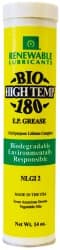 Renewable Lubricants - 14 oz Cartridge Biobased Extreme Pressure Grease - Green, Extreme Pressure & High Temperature, 285°F Max Temp, NLGIG 2, - Exact Tooling
