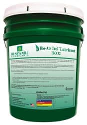 Renewable Lubricants - 5 Gal Pail, ISO 32, Air Tool Oil - -22°F to 250°, 29.33 Viscosity (cSt) at 40°C, 7.34 Viscosity (cSt) at 100°C, Series Bio-Air - Exact Tooling