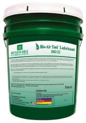 Renewable Lubricants - 5 Gal Pail, ISO 22, Air Tool Oil - -40°F to 420°, Series Bio-Air - Exact Tooling