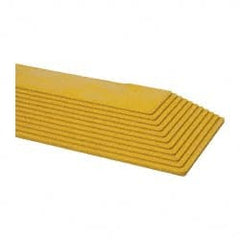 Wearwell - 39" Long x 3" Wide x 5/8" Thick, Anti-Fatigue Modular Matting Ramp Edge - Female, Yellow, For Dry & Wet Areas, Series 572 - Exact Tooling