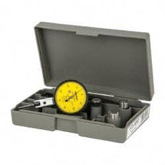 Mitutoyo - 0.8 mm Range, 0.01 mm Dial Graduation, Horizontal Dial Test Indicator - 1.5748 Inch Yellow Dial, 0-40-0 Dial Reading, Accurate to 0.008 Inch - Exact Tooling