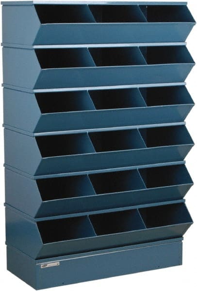 Stackbin - 6 Bin, Shelving Unit with Openings & Base - 37" Wide x 63" High - Exact Tooling