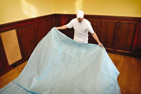 TRIMACO - Medium Weight Coated Sontara Drop Cloth - 12' x 9', 0.001" Thick, One Tuff Professional Grade - Exact Tooling