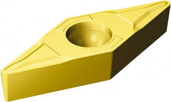 Sandvik Coromant - VBMT220 PF Grade 1525 Carbide Turning Insert - TiCN/TiN Finish, 35° Diamond, 1/4" Inscr Circle, 1/8" Thick, 0.2mm Corner Radius - Exact Tooling