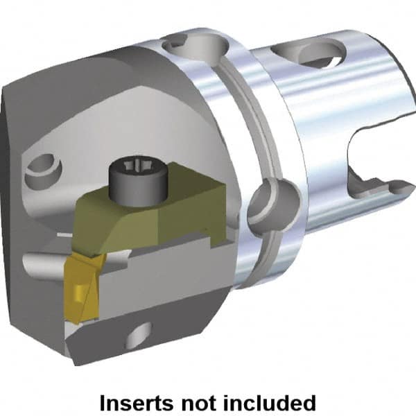 Kennametal - NU3R Insert, 50mm Head Length, Modular Grooving Cutting Unit Head - Left Hand Cut, System Size KM50, Through Coolant, Series Top Notch - Exact Tooling