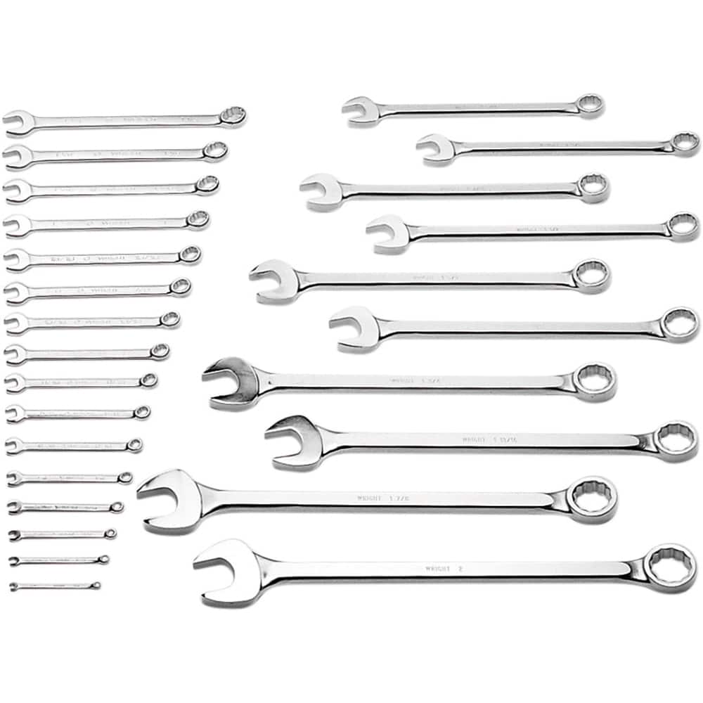 Wright Tool & Forge - 26 Pc, 1/4 - 2", 12-Point Combination Wrench Set - Exact Tooling