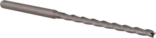 Accupro - 3/32", 1.4" LOC, 1/8" Shank Diam, 3" OAL, 3 Flute, Solid Carbide Square End Mill - Single End, Uncoated, Spiral Flute, 30° Helix, Centercutting, Right Hand Cut, Right Hand Flute, Series Miniature - Exact Tooling