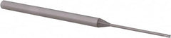 Accupro - 0.04", 0.06" LOC, 1/8" Shank Diam, 2-1/2" OAL, 3 Flute, Solid Carbide Square End Mill - Single End, Uncoated, Spiral Flute, 30° Helix, Centercutting, Right Hand Cut, Right Hand Flute, Series Miniature - Exact Tooling
