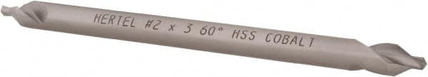 Hertel - #2 Plain Cut 60° Incl Angle Cobalt Combo Drill & Countersink - Exact Tooling