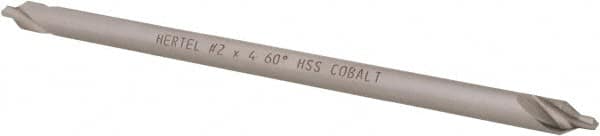 Hertel - #2 Plain Cut 60° Incl Angle Cobalt Combo Drill & Countersink - Exact Tooling